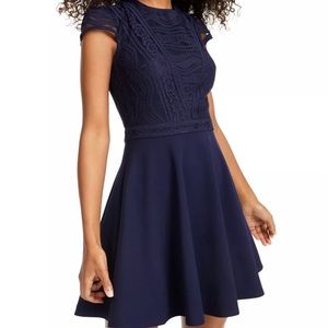 City Studio Navy Lace-Top Dress-Size 11
